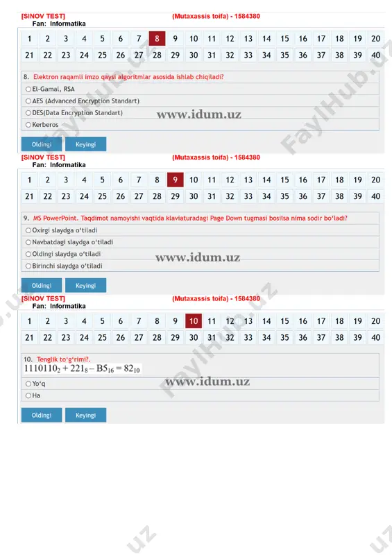 barcha fanlardan attestatsiya savollar - Page 4