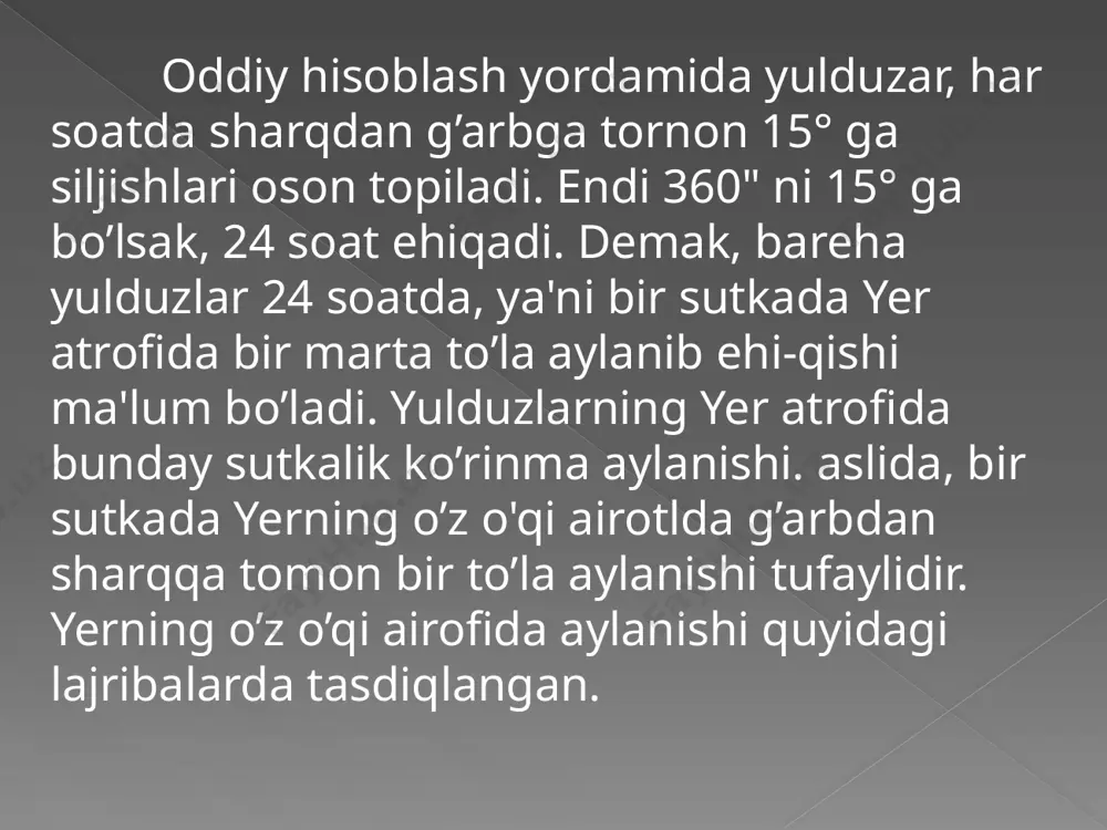 yerni o’z o’qi atrofida aylanishi - Page 5