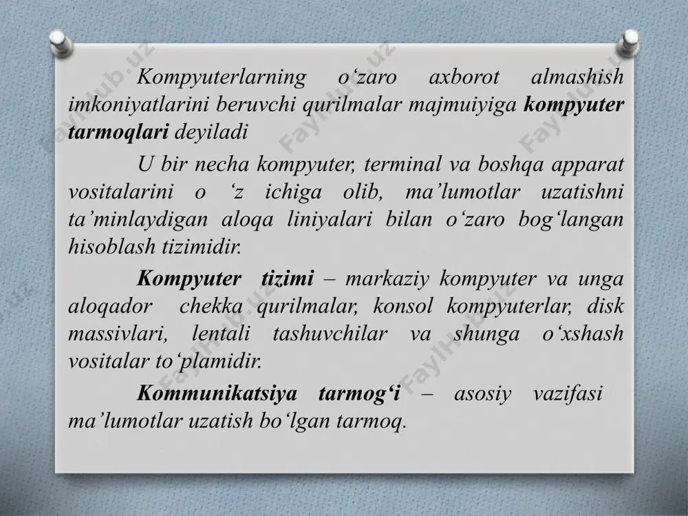 anderson rahbarligida birinchi gipermatnli mosaic grafik brauzeri ishlab chiqildi va u keyinchalik netscape brauzerini ishlab chiqdi. internet doiarasida 1981-yilda 213 ta kompyuter qo‘shilgan bo‘lsa, 1992-yilda 727000 ta kompyuter, 2012 yilga kelib internetda ( cia world factbook 2012 ma’lumotlari bo‘yicha) 700 mlndan ortiq kompyuter mavjud edi. web-server - tarmoqga ulangan kompyuter yoki undagi dastur hisoblanib, umumiy resurslarni kliyentga taqdim etish yoki ularni boshqarish vazifalarini bajaradi. web-serverlar ma’lumotlar bazalari va multimediyali ma’lumotlarni bir biriga moslashtiradi; web-serverda web-sahifa va web-saytlar saqlanadi. biz internet tarmogidagi web-sahifalarni ko‘rishimiz uchun www (world wide web) deb ataluvchi servisdan foydalanamiz. world wide web (www, butun dunyo o‘rgimchak to‘ri) - bu kliyent-server texnologiyasi asosida tashkil etilgan, keng tarqalgan internet xizmatidir. shunday qilib, internet tarmog‘iga ulangan kompyuterlar soni yil sayin oshib bormoqda. 3.web-dizayn va brauzerlar axborot texnologiyalari va internet rivoj topib borayotgan bugungi kunda ulardagi axborot hajmi ham axborotlarni boshqarish strukturalari ham ancha murakkablashdi. har bir web-sayt o`zining ma`lumotlar hajmi, …