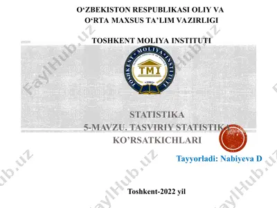 tasviri statistika ko'rsatkichlari — PPT