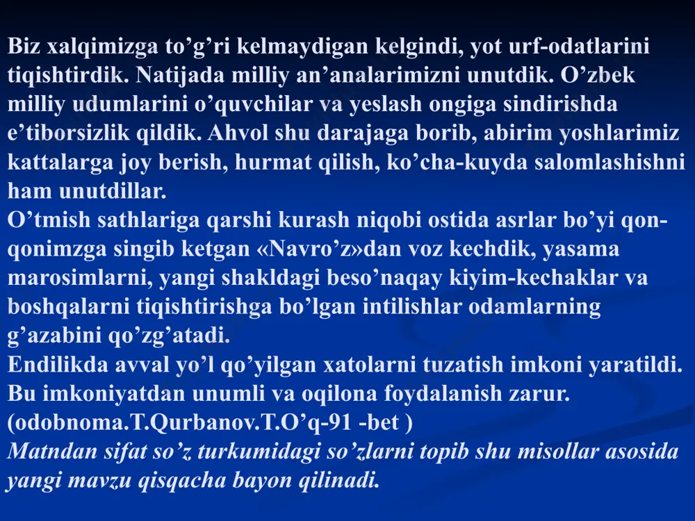 o’zbek udumlari sifаt-so’z turkumi - Page 4