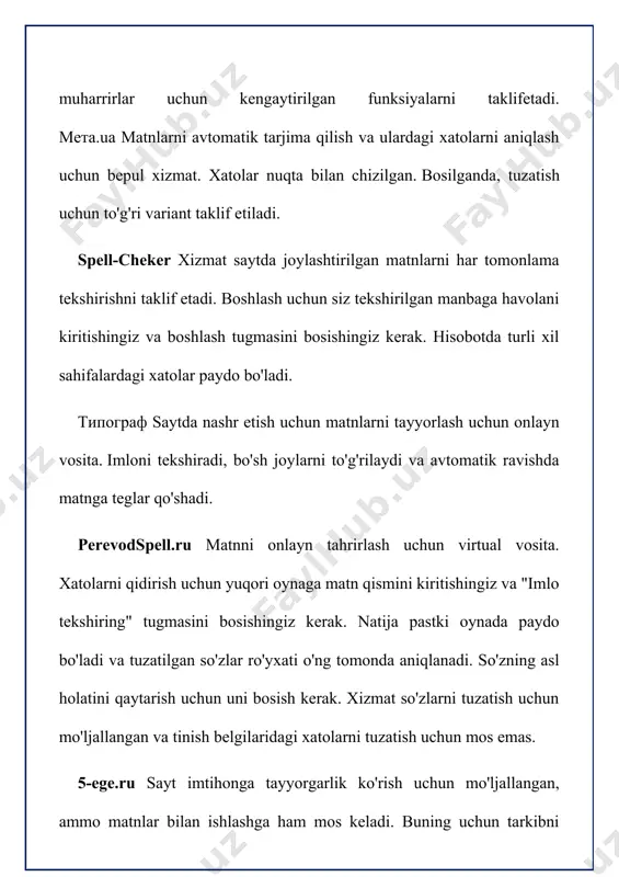 ijada ekranda dastlab word dasturi zarvaragi songra wordning ishchi stoli paydo boladi. microsoft word dasturi ish stoli. uskunalar majmuasida word menyu buyruqlarining deyarli barchasiga mos xamda qoshimcha amallarni bajarish uchun moljallangan maxsus tugmachalar joylashgan. maxsus tugmachalar ustidagi belgilar bajariladigan amallarni korsatib turadi. masalan, uskunalar majmuasida printer tugmachasi mavjud. bu tugmachani bosish ekrandagi matnni chop qilishga buyruq beradi. dasturdan chiqish quyidagi usulda bajariladi. korsatkichni sistema menyusi ustiga keltirilib, ikki marta bosish bilan: oyna ilovasining sistema menyusini ochib va close buyrugini tanlash bilan: [alt]-[f4] klaviatura tugmachalarini birgalikda bosish bilan: файл buyruqlar toplamidan выход buyrugini berish bilan: agar word oynasini yopish paytida xujjatga ayrim ozgartirishlar kiritilgan bolib, u diskda saqlanmagan bolsa, ekranda хотители вы сохранить изменения в документе degan savol chiqadi, u xolda ozgarishni diskda saqlash uchun да, ozgarishni saqlamaslik uchun нет yoki taxrir qilishni davom ettirish uchun отмена tugmachalari tanlanadi. matnlarni kiritish va saqlash. agar buyruqlar satrida argumentsiz wordni ishga tushirgan bolsangiz, …