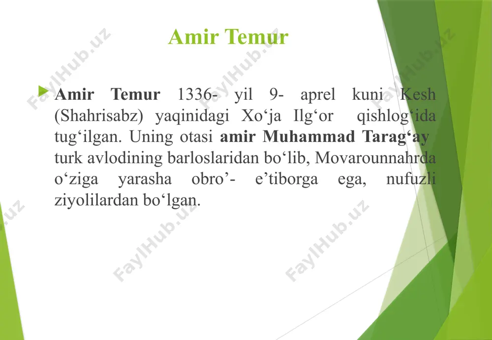 libor qaratgan. uning ta‘biricha, davlat saltanatini uch narsa: mulk, xazina va lashkar bilan tikdir. bosh hukmdor tomonidan yirik mulkdorlarga biron xizmatlari evaziga taqdim etiladigan yer-mulkning tarxonlik, tanxoh va tuyul yorliqlari asosida berilishi keng tarqalgan. bu davrda yer va mulkchilik bu davrda yer va mulkchilikning asosan to‘rtta shakli, ya‘ni: - mulki devoniy - davlat yerlari; - mulk - xususiy yerlar; - mulki vaqf - madrasa va ibodatxonalar tasarrufidagi yerlar; - jamoa yerlari mavjud bo‘lgan “hukm qildimki,- deya ta'kidlaydi amir temur “hukm qildimki,- deya ta'kidlaydi amir temur, - davlat tomonidan belgilangan butun maoshlarning to‘liq ma‘lumotlarini devonbegi vazir avval menga bildirsin, so'ngra tanxoh berilsin. o'nboshilarga maosh shahar omonligi xazinasidan va podsholik mulki tushumlaridan naqd pul hisobida tarxonlik yozilsin. tuyul berish mingboshilarga viloyat ichidagi ekinzorlardan tuyul berilgan amirlar va amir ul-umarolarga esa chegaralardagi viloyatlardan biri tuyul qilib belgilangan shu bilan birga, turli yorliqlar asosidagi maosh, yer-mulk berilishi va unumli foydalanish tizimi nazorat ostiga olingan. …
