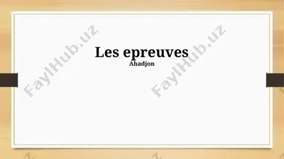 les épreuves — PPTX
