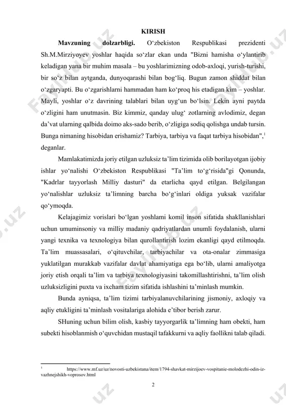 xnika va texnologiya bilan qurollantirish lozim ekanligi qayd etilmoqda. ta’lim muassasalari, o‘qituvchilar, tarbiyachilar va ota-onalar zimmasiga yuklatilgan murakkab vazifalar davlat ahamiyatiga ega bo‘lib, ularni amaliyotga joriy etish orqali ta’lim va tarbiya texnologiyasini takomillashtirishni, ta’lim olish uzluksizligini puxta va ixcham tizim sifatida ishlashini ta’minlash mumkin. bunda ayniqsa, ta’lim tizimi tarbiyalanuvchilarining jismoniy, axloqiy va aqliy etukligini ta’minlash vositalariga alohida e’tibor berish zarur. shuning uchun bilim olish, kasbiy tayyorgarlik ta’limning ham obekti, ham subekti hisoblanmish o‘quvchidan mustaqil tafakkurni va aqliy faollikni talab qiladi. har qanday o‘quv-tarbiyaviy jarayon ota-onalar, o‘qituvchi hamda o‘quvchilar munosabatini ifodalovchi murakkab pedagogik tizim hisoblanadi. tadqiqod maqsadi. o‘quvchilarda bilish jarayonlari diagnostikasi. tadqiqot vazifalari: · o‘quvchilarda bilish va diqqat psixodiagnostikasi; · bilish psixodiagnostikasida korrektur sinov va gorbov shulte jadvallaridan foydalanish masalalari; · bolalarda bilish jarayoning asosiy elementi xotira psixodiagnostikasi; · bevosita bilish va eslab qolish metodikasi; tadqiqot ob’ekti. o‘quvchilarda bilish jarayonlari diagnostikasi. tadqiqot predmeti. o‘quvchilarda bilish jarayonlari diagnostikasini tahlil qilish, o‘rganish va …