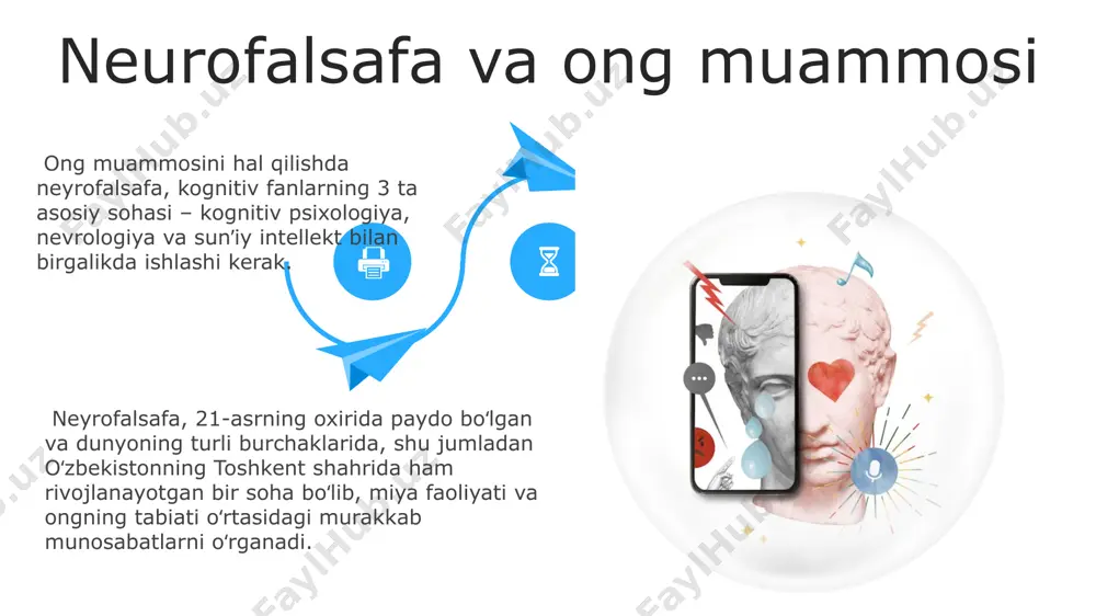 tashkilotlari faoliyat yuritmoqda, ularning asosiy maqsadi turli etnik guruhlar o'rtasidagi tushunishni yaxshilashdir. so'nggi 10 yil ichida "ko'p madaniylik" atamasi 25% ga ko'paygan ilmiy maqolalar sonida uchrab, bu sohaning rivojlanayotganligini va global miqyosda muhim ahamiyat kasb etayotganligini ko'rsatadi. madaniyatlararo dialog va ko'pmadaniylik falsafa va fanning integratsiyasi o’zbekistonda falsafa va sun’iy intellekt sohasidagi integratsiya natijasida 2023-yilda toshkent shahrida 10 dan ortiq yangi texnologiyalarni ishlab chiqish bo’yicha ilmiy tadqiqotlar boshlandi. falsafiy mulohazalarning kvant fizikasi va kosmologiya kabi fanlarga qo’shilishi natijasida, 2024-yil holatiga ko’ra, dunyo bo’yicha 150 dan ziyod ilmiy maqolalar nashr etildi. falsafiy mulohazalarning kvant fizikasi va kosmologiya kabi fanlarga qo’shilishi natijasida, 2024-yil holatiga ko’ra, dunyo bo’yicha 150 dan ziyod ilmiy maqolalar nashr etildi. falsafa va san'atning o'zaro bog'liqligi 20-asr o'zbekistonining yangi avangard san'ati, 50 dan ortiq rassomning ijodida mavhumizm va ekzistensializm falsafiy g'oyalarining ifodasini topgan. 15-asr samarqand madaniy markazida falsafa va miniatyura san'atining uyg'unligi 20 dan ortiq qo'lyozmalarda, xususan, "avesto" va "al-qanun …
