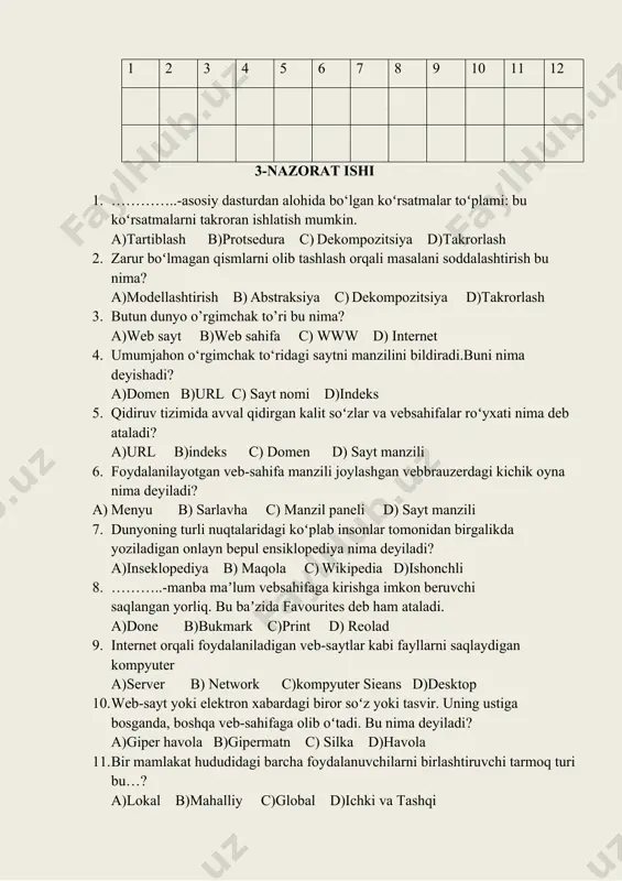 informatika va axborot texnologiyalari fanidan nazorat ishi daftari - Page 5
