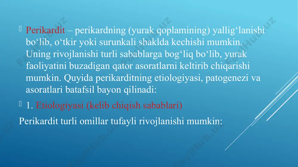 perikard kasalliklari. etiologiyasi va patogenezi - Page 3
