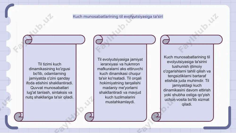 rining aksi sifatida tilni kuch munosabatlarining aksi sifatida o'rganayotganda, tadqiqotchilar qiyinchiliklarga ham, imkoniyatlarga ham duch kelishadi. til tizimi ko'pincha jamiyatdagi mavjud kuch dinamikasini aks ettiradi, uni tahlil qilish murakkab bo'lishi mumkin. bir tomondan, tilni o'rganish hokimiyatning qanday yaratilgani, saqlanib qolinishi va unga qarshi kurashish usullarini yoritishi mumkin. u lingvistik tuzilmalar va nutqlar orqali ijtimoiy ierarxiyalar qanday davom etishi haqida noyob istiqbolni taqdim etadi. shu bilan birga, tilni kuch munosabatlarining in'ikosi sifatida o'rganish tanqidiy tahlil qilish va ijtimoiy o'zgarishlar uchun imkoniyatlar ochadi. tilning kuch dinamikasini shakllantirish va aks ettirish usullarini ochib, tadqiqotchilar yanada inklyuziv va adolatli muloqot amaliyotlarini himoya qilishlari mumkin. til tizimi va kuchi: turli fanlarning istiqbollari til tizimi jamiyatdagi hokimiyat tuzilmalarini ma'lum tillar va dialektlarni boshqalardan ustun qo'yish, tengsizliklarni davom ettirish va mavjud kuch dinamikasini mustahkamlash orqali aks ettiradi. sotsiolingvistik nuqtai nazardan, til ierarxiyalarni saqlash va marginal guruhlarni ezish uchun ishlatiladigan ijtimoiy nazorat va hukmronlik vositasidir. lingvistik diskriminatsiya tildagi …