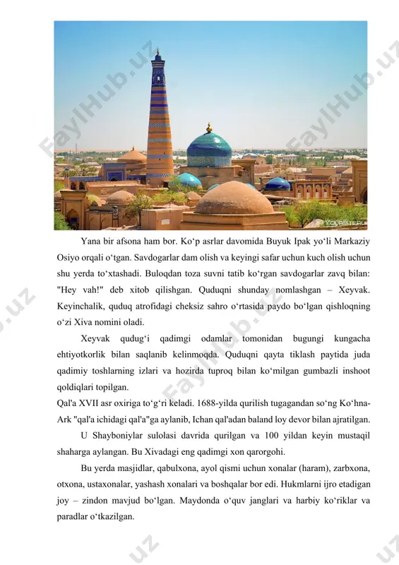 xivaning diqqatga sazovor joylari - Page 5