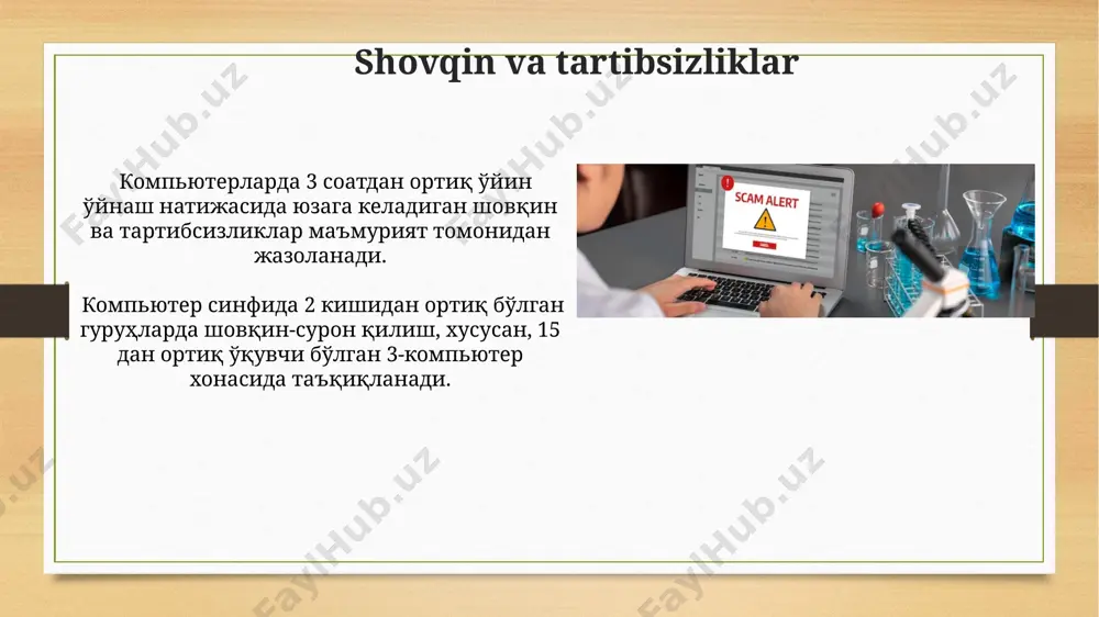 kompyuter laboratoriyasida texnika xavfsizligi qoidalari - Page 5