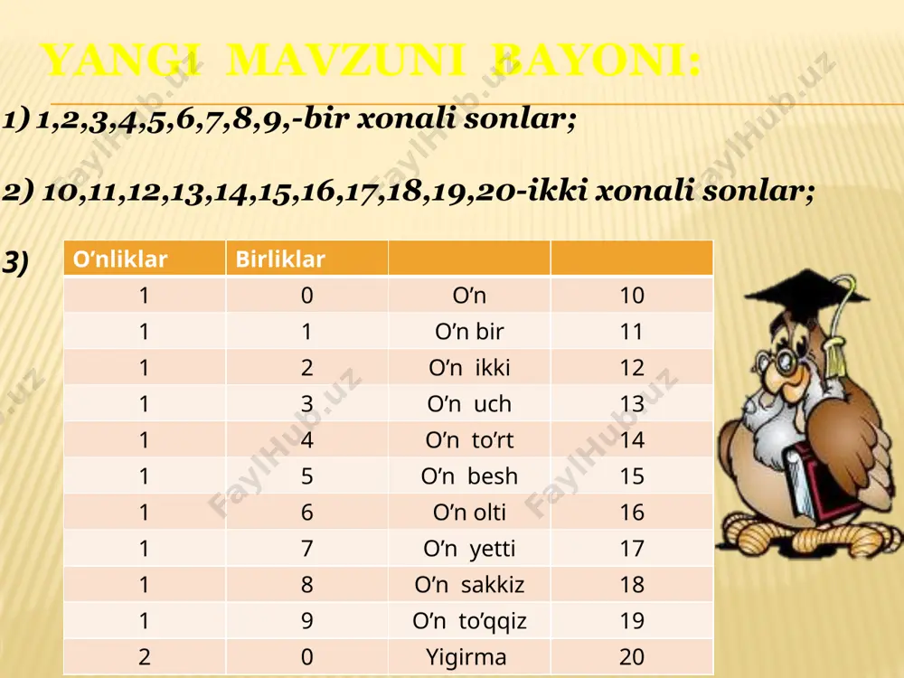 1-sinf matematika 11 dan 20 gacha bo’lgan sonlar dars taqdimoti - Page 4