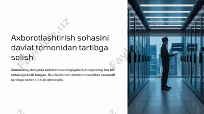 axborotlashtirish sohasini davlat tomonidan tartibga solish — PPTX