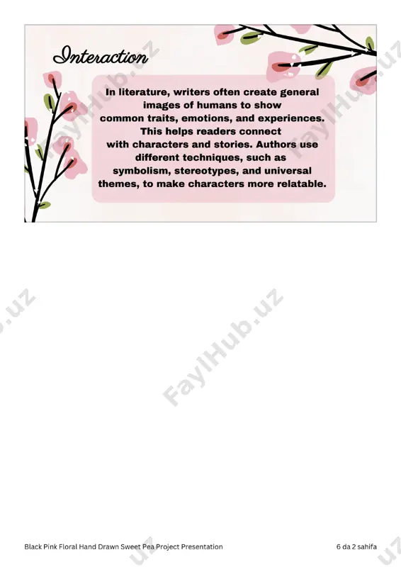 black pink floral hand drawn sweet pea project presentation - Page 2
