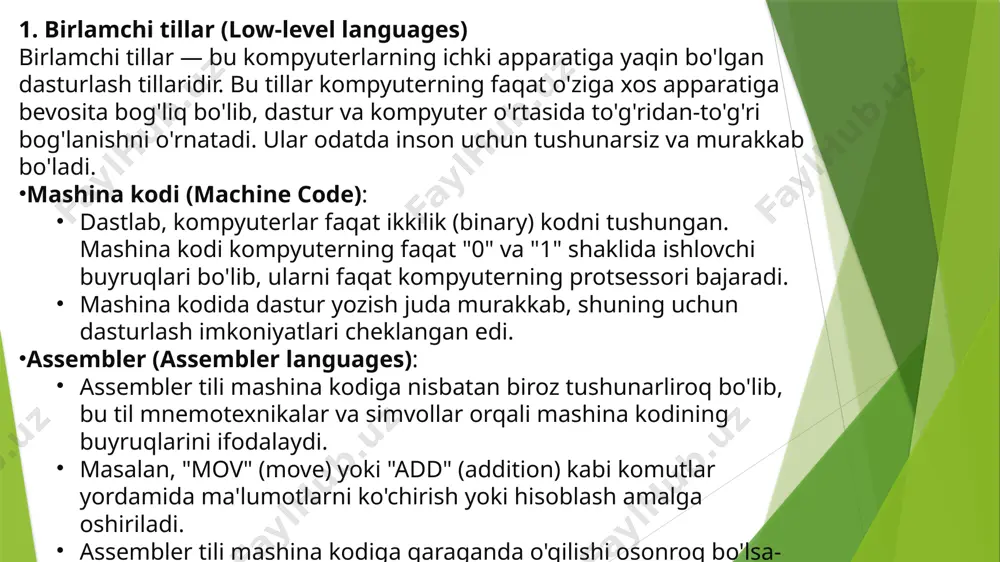 valarini yaratishda keng qo'llaniladi. python dasturlash tilining rivojlanishi python dasturlash tili 1980-yillarning oxirlarida niderlandiyada ishlab chiqilgan va 1991-yilda birinchi marta ommaga taqdim etilgan. uning yaratilish maqsadi dasturlashni oson va samarali qilish, shuningdek, keng ko'lamli dasturlarni tez va sodda tarzda ishlab chiqish imkonini yaratish edi. 1. python tilining yaratilishi (1989–1991) python dasturlash tili niderlandiyada ishlovchi dasturchi guido van rossum tomonidan 1980-yillarning oxirlarida yaratilgan. guido van rossum o'zining python tilini yaratishni abc dasturlash tilidan ilhomlanib boshladi. abc dasturi oddiy va o'qilishi oson bo'lsa-da, real dunyo dasturlari yaratishda cheklovlarga ega edi. shuning uchun van rossum o'zining tilini yaratish maqsadida bir necha yangi imkoniyatlar qo'shishni xohladi. ilhom manbasi: abc dasturlash tili va o'sha davrda mavjud bo'lgan boshqa til va tizimlar, masalan, c va unix skript tillari. nomning kelib chiqishi: python nomi "monty python's flying circus" komediya shousidan ilhomlangan bo'lib, guido van rossum shoudan juda katta zavq olgan. 1991-yil: pythonning birinchi versiyasi (0.9.0) chiqdi va …