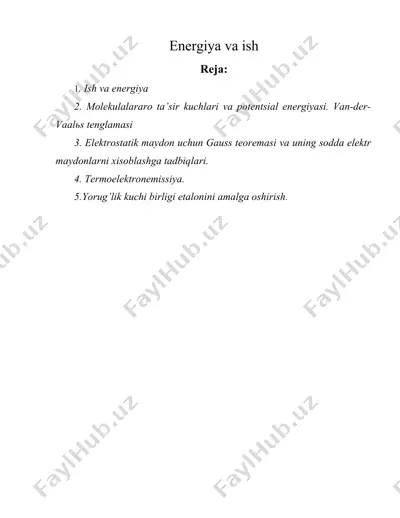 energiya va ish — DOCX