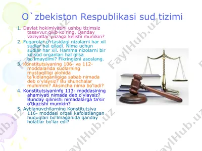 o`zbekiston respublikasi sud tizimi — PPTX