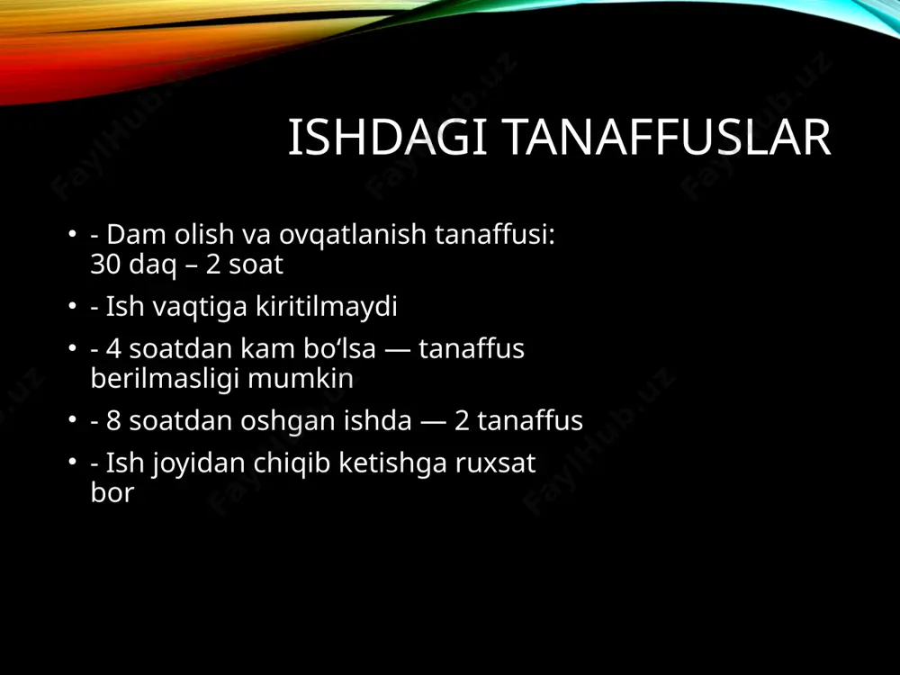 dam olish vaqti tushunchasi va turlari - Page 5