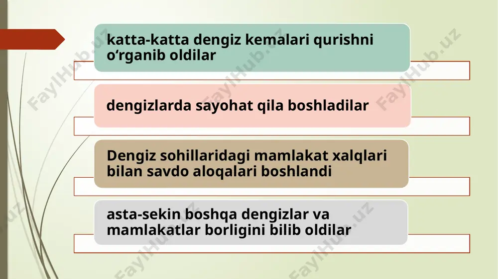 eyin yarim "kulcha" shaklida birinchi chorak 14—15 kunlik yarim sferasi toʻlaligicha toʻlinoy keyingi kunlarda oyning gʻarbiy tomoni “yemirila borib", 22-sutkada faqat qabariq tomoni sharqqa qaragan yarim doira shaklida koʻrinadi. buni oyning oxirgi chorak fazasi deyiladi. 29,5 sutkadan soʻng oy yana astronomik yangioy fazasida boʻladi. ikki ketma-ket kelgan yangioy orasida oʻtgan vaqt oyning sinodik davri deyil savollar: yerning harakati haqida nimalarni bilib oldingiz? yil fasllari qanday hosil bo’ladi? ekvator va meridian chiziqlari nima? globus nima? oyning fazalari qanday hosil bo’ladi va nomlanadi? image1.png image2.png image3.png image4.png image5.png image6.png image7.png image8.png image9.png image10.png image11.png image12.png image13.png image14.png image15.png image16.png image17.png image18.png image19.png image20.png image21.png /docprops/thumbnail.jpeg