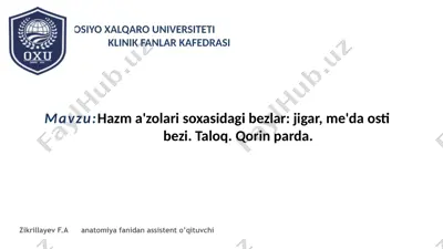 jigar anatomiyasi — PPTX