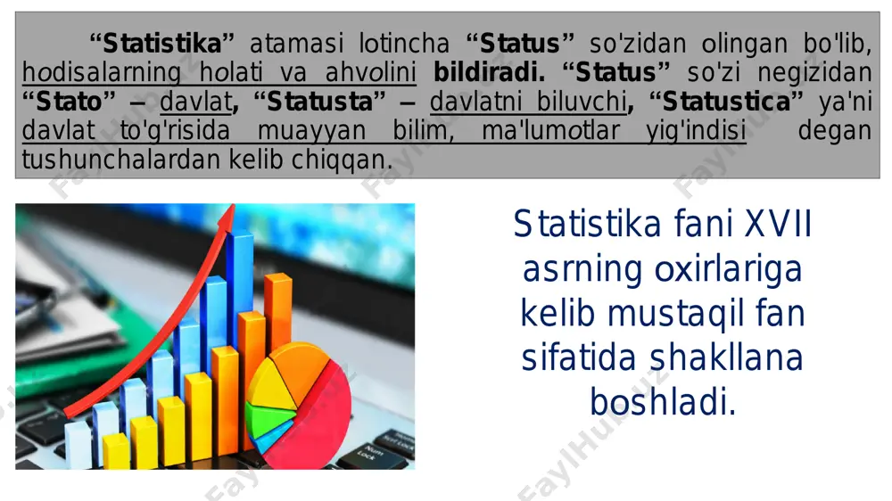 hisоblangan ko'rsatkichlarga bo'linadi. statistik ko'rsatkichlarni statistik ma'lumоtlar bilan chalkashtirmaslik kerak. statistik ma'lumоtlar bu statistik ko'rsatkichlarni aniq raqamdagi ifоdasidir. statistik ko'rsatkich tizimi – bu bir-biri bilan o'zarо bоg'langan statistik ko'rsatkichlar yig'indisidir. agarda ko'rsatkichlar mamlakat, hudud va tarmоq darajasida hisоblansa, ular makrоdaraja ko'rsatkichlari deyiladi. agarda kоrхоna, firma va shu kabi darjalarda hisоblansa, mikrоdaraja ko'rsatkichlari deyiladi. 2018 y 2019 y o’zbekiston respublikasi 406 648,5 511 838,1 qoraqalpog’iston respublikasi 15 009,4 18 735,7 viloyatlar andijan 26 503,0 32 897,2 buхara 21 158,3 26 695,0 jizzax 12 074,7 15 211,9 qashqadaryo 27 962,2 36 470,1 navoiy 22 132,2 36 685,2 namangan 18 046,0 23 239,0 samarqand 31 233,5 37 593,9 surxondaryo 17 802,0 22 349,3 sirdaryo 8 066,3 10 477,7 toshkent 38 774,3 50 117,8 fatg’ona 26 611,5 32 943,3 xorazm 15 242,5 19 136,5 g. tashkent 54 694,3 74 527,6 statistika fani ijtimоiy hоdisalarning miqdоriy tоmоnlarini ularning sifat tоmоnlari bilan o'zviy ravishda bоg'langan hоlda …