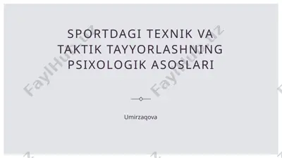 sport psixologiyasi asoslari — PPTX