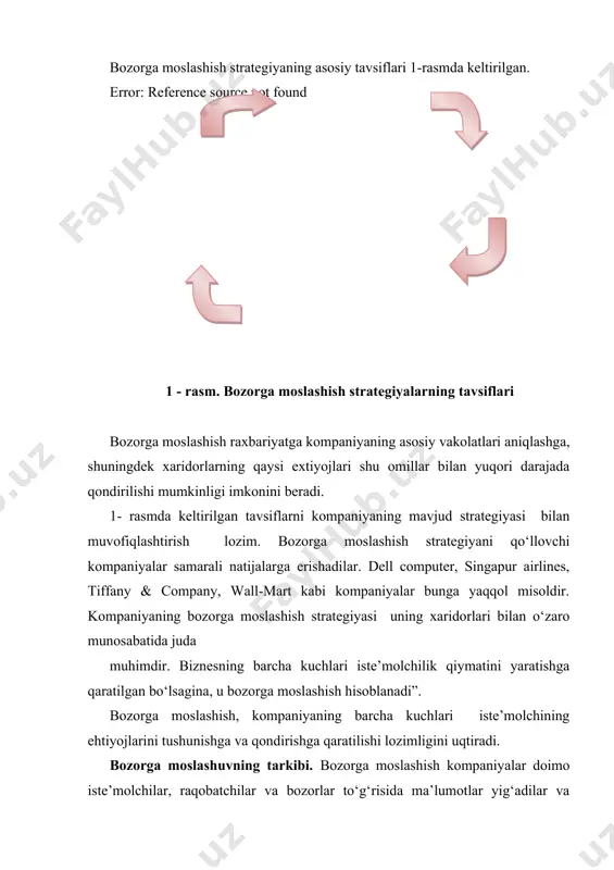 hdagi yangi yo‘nalishlar .yuqorida ta’kidlab o‘tganimizdek, biror bir biznes jarayonga moslashish, turli ishchi gruhlar tuzish va informatsion texnologiyalardan foydalanish kompaniya tashkiliy strukturasini o‘zgartirishga olib keladi. quyida ushbu faktorlarni kompaniyaning odatdagi vertikal tashkiliy strukturasi ta’siri va yangi strukturadagi marketing bo‘limlarini ko‘rib chiqamiz. kompaniya tashkiliy strukturasini ayrim funksional yig‘indisi deb emas, bir biriga bog‘liq biror bir faoliyat olib boruvchi jarayon deb qarash lozim. masalan, biror bir buyurtma olish va uni bajarish jarayonini ko‘rib chiqsak, bunda asosan ishlab chiqarish va marketing bo‘limlari faoliyat ko‘rsatadi. bu vazifani bajaruvchi guruh tomonidan ushbu faoliyat monitoringi tuziladi, tahlil qilinib, tuzatishlar kiritiladi. . 1990 yilga kelib jahon miqyosida ko‘pgina tashkiliy struktura bo‘layotgan o‘zgarishlar kompaniyaning bozor ehtiyojiga to‘laroq moslashish intilishidan kelib chiqmoqda. tashkiliy strukturasining yangi tashkiliy formalari yangi tashkiliy formalardan biri “bozor koalitsiyasi” strukturasi 3.-rasmda ko‘rsatilgan.ushbu tashkiliy struktura boshqarish markazi va bir necha maxsus kompaniyalarning gorizontal formada birlashishidan tashkil topadi. bu strukturaning yadrosini barcha funksional bo‘limlar, ya’ni ishlab chiqarish, …
