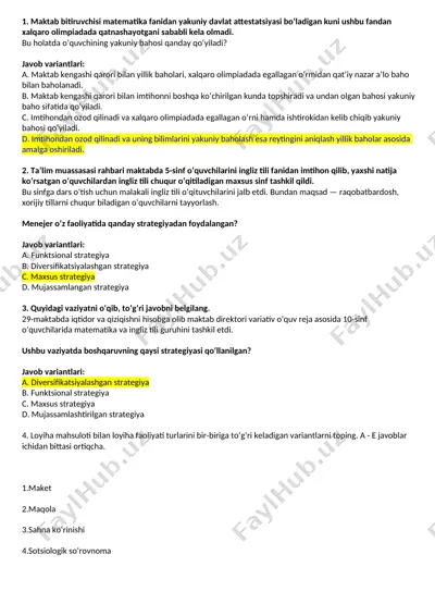 yakuniy baholash tizimi — DOCX