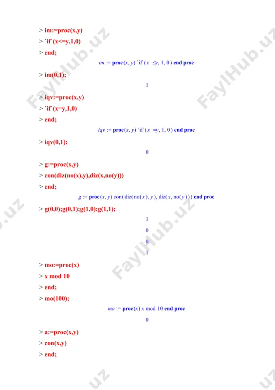 maple muhitida protseduralar bilan ishlash - Page 3