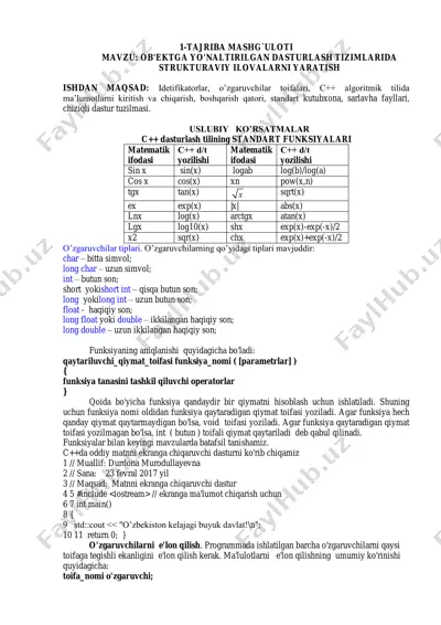 tajriba mashg`uloti — PDF