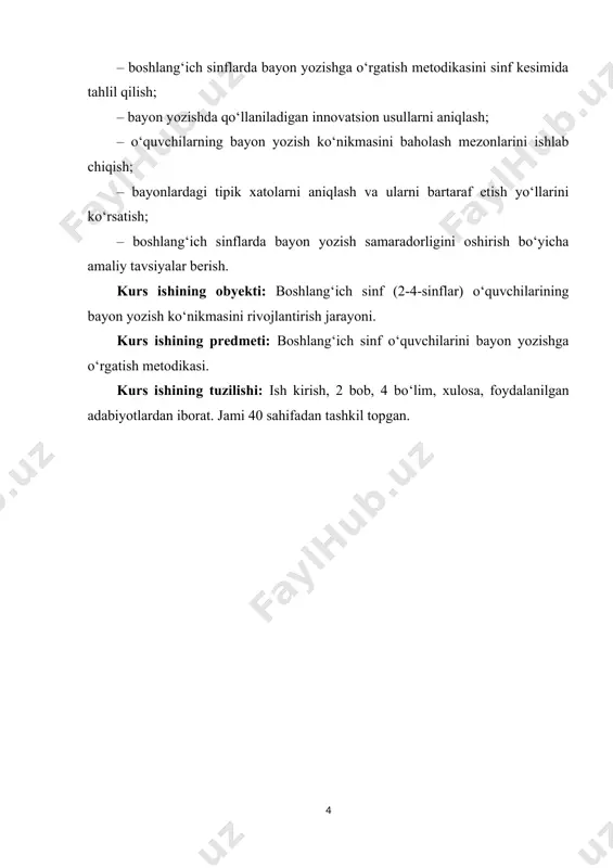 b qo‘yganmiz. bola tarbiyasida ularning yosh jihatiga, ruhiyat va tushunchasiga, fe’l-atvoriga alohida ahamiyat berish zarurligini davrning o‘zi taqazo etib turibdi. bilamizki, boshlang‘ich maktab ta’limida qayta hikoya qilish va hikoya qilish o‘quvchilarning tushunish ko‘nikmalarini rivojlantirish va hikoya qilishga bo‘lgan mehrini oshirishda muhim rol o‘ynaydi. qayta hikoya qilish o‘quvchilarning o‘qigan yoki eshitgan hikoyasini o‘z so‘zlari bilan umumlashtirish yoki aytib berishni o‘z ichiga oladi, rivoyat esa voqealar yoki kechinmalarni ketma-ket aytib berishni o‘z ichiga oladi. qayta hikoya qilish va hikoya qilish strategiyalarining har xil turlarini tushunish o‘qituvchilar uchun tushunish ko‘nikmalarini samarali o‘rgatish va o‘quvchilarning savodxonligini oshirish uchun zarurdir. boshlang‘ich sinfdagi hikoyalash va bayonning maqsadi o‘quvchilarni turli sohalarda rivojlantirish, ularning tushunchalarini kengaytirish, g‘oyalarini qurish, muhokamani o‘rganish va ijtimoiy munosabatlarini kuchaytirishdir. bu jarayonning asosiy maqsadlari quyidagilar bo‘lishi mumkin: tilni rivojlantirish: hikoyalash va bayon o‘quvchilarga tilni foydalanish, so‘zlash, eshitish va yozish qobiliyatlari rivojlantirishga yordam beradi.o‘qish qiziqishini oshirish: o‘quvchilarning o‘qishni sevimli va qiziqarli topishlari, ularning o‘zlarini o‘rgangan …