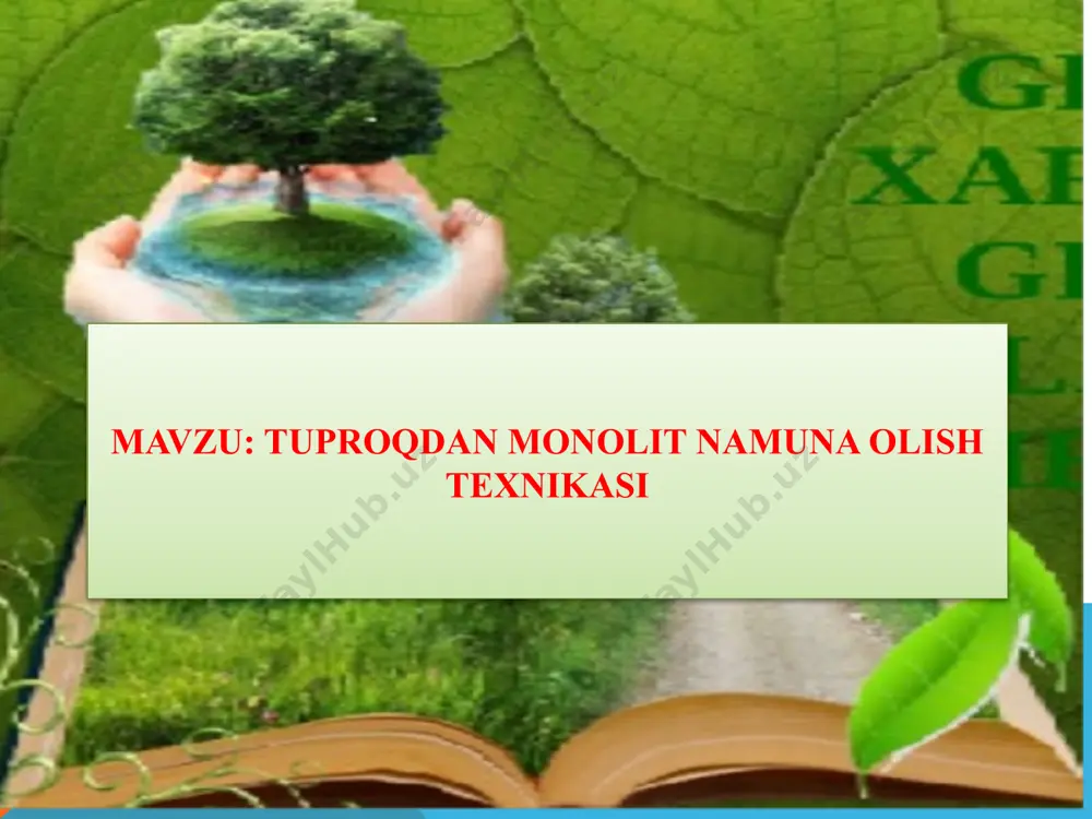 myoviy, fizik - kimyoviy, biokimyoviy jarayonlarni va unumdorlik darajasini aniqlashga yordam beradi. tuproqning tuzilishini, ya’ni morfologik belgilarini dalada, tabiiy sharoitda o‘rganish zarurligini va bunga oid uslubni birinchi marta v.v.dokuchaev taklif etgan xamda ishlab chiqqan. tuproqdan monolit namuna olish jarayoni tuproq muzeylari shuningdek tuproq muzeylarini tashkil etishda, ma’ruza va amaliyot darslarida ko‘rgazma sifatida qo‘llanib darsning qiziqarli o‘tishiga yordam beradi. mikrobiologik taxlillar uchun namuna olish mikrobiologik analizlar uchun tuproq sterillangan muhitda olinadi. yaʼni kesma kovlangandan keyin, har bir qatlam spirt bilan tozalanadi, ish qurollari ham spirt bilan tozalanadi. a method for the collection of soil monoliths from stony and gravelly soils e. barahona ), a. iarte. departamento de ciencias de la tiyerra y qu´ımica ambiental, estacio´n expyerimental del zaid´ın, csic, profesor albareda 1, 18008 granada, spain received 26 may 1997; accepted 20 april 1998 har bir qatlamdan keyin pichoq ham spirtda tozalanadi. olingan tuproq namunalari sterillangan byukslarga solinadi va ustiga toluol reaktivi …
