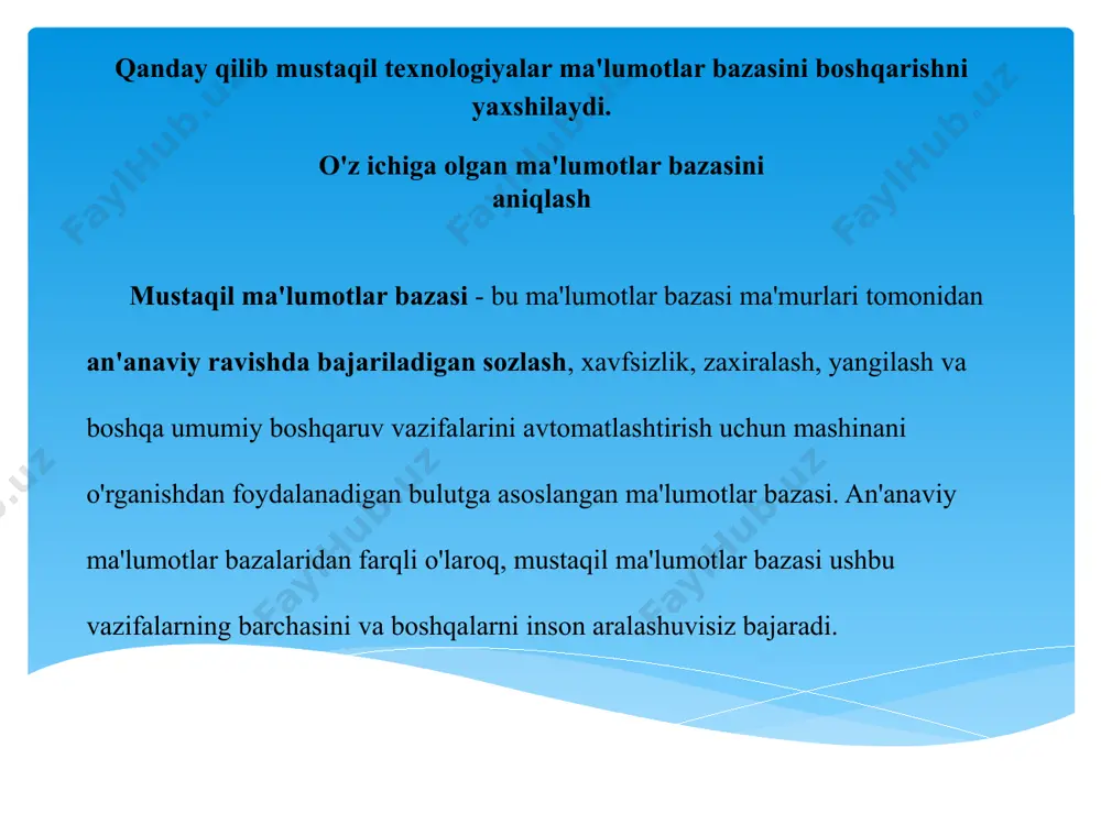 alarining kelajagi. ma'lumotlar bazalari va avtonom ma'lumotlar bazalarining kelajagi. ma'lumotlar bazasi. o'tmish va kelajak. kelajakdagi it ulkan ma'lumotlar bazalaridan foydalanish bilan chambarchas bog'liqligini kam odam ta'kidlaydi. dunyo allaqachon katta axborot oqimlaridan foydalanishni soddalashtirish va tezlashtirish uchun yangi tillarni, yangi algoritmlarni ixtiro qilmoqda. hatto ko'plab zamonaviy foydalanuvchilarga tanish bo'lgan munosabatlar yondashuvi ham asta-sekin, lekin shubhasiz o'tmishga aylanib bormoqda. nima uchun va keyin nima bo'ladi? biroq, keling, hamma narsa haqida tartibda gaplashaylik. ma'lumotlar bazasi. o'tmish va kelajak. ma'lumotlar bazasi. o'tmish va kelajak. "ilova modeli" nima. ko'rinishidan, "ilova modeli" microsoft timsolida, siz bitta dastur uchun kiritilgan barcha manba kodlari to'plamidir.microsoft-ning "ilova modeli" atamasini ba'zi umumiy kompyuter fanlari atamasi bilan aralashtirib yubormang (masalan, u osi modeliga mos kelmaydi). microsoft-ning g'oyasi kompilyatsiya qilishdan oldin barcha artefaktlarni tasvirlash kabi ko'rinadi. "ilova modeli" nima. "ilova modeli" nima. ilova modeli - bu ma'lum turdagi ilovalarga xos bo'lgan barcha infratuzilma komponentlari. bu frameworklardan umumiy maqsadli komponentlar (masalan, linq, ado.net, …