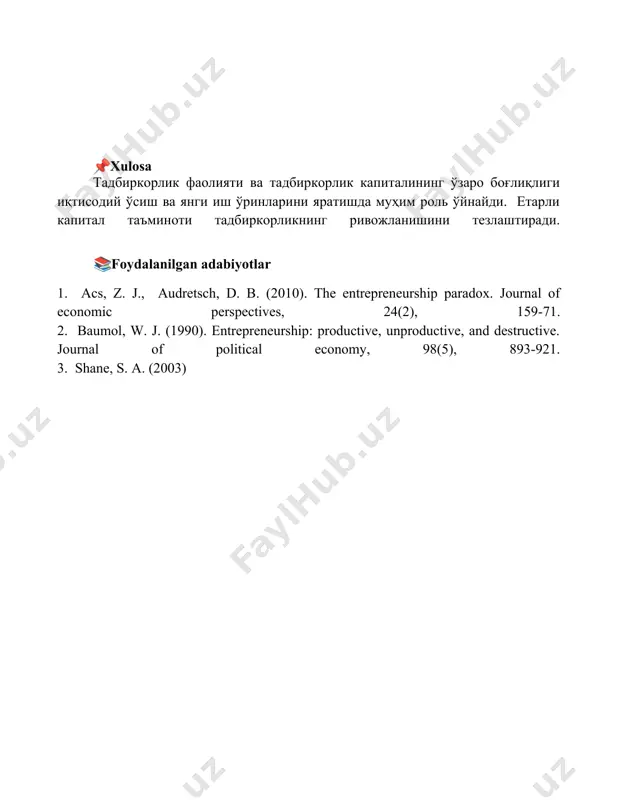 tadbirkorlik faoliyat va tadbirkorlik kapitali - Page 5