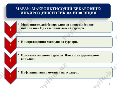 иқтисодиётнинг цикллиривожланиши — PPTX