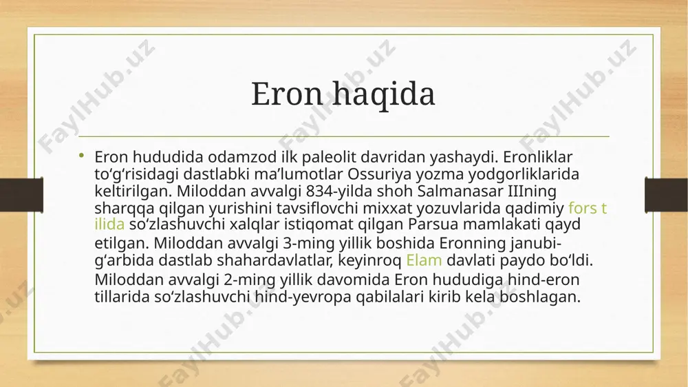 sayyora, oy va quyoshga to'g'ri keladi). «avesto»da u mustahkam va aholi yashaydigan shahar sifatida tasvirlangan. gerodot ekbatana asos solganini deyokga bog‘laydi; judit kitobida arfaxad tomonidan qurilgan go'yo ekbatana va uning devorlari tasvirlangan. xuddi shu shahar tobit kitobida tilga olingan deb ishoniladi. shimoliy ekbatana xarobalari taxti sulaymon xarobalari bilan aniqlangan, bu yerda kvadrat tosh plitalardan yasalgan oval panjarani, konus shaklidagi tepalikni, ichimlik suvi hovuzini ko‘rish mumkin. shahar 13-asrgacha mavjud boʻlib, moʻgʻullar bosqinidan keyin vayron boʻlgan. ekbatanadan topilgan haykalcha image7.jpeg image8.jpeg image9.jpeg image3.png image4.png