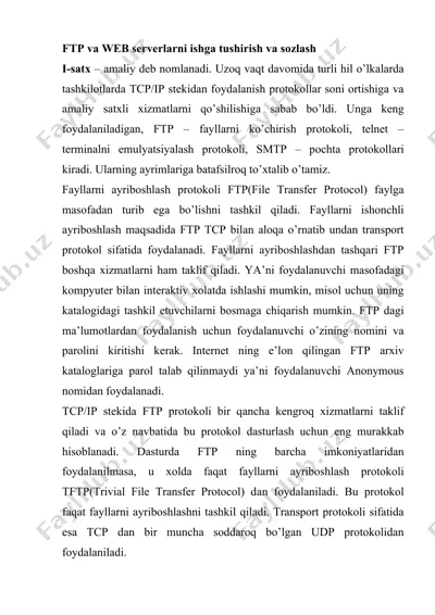 ftp va web serverlarni ishga tushirish va sozlash — DOC