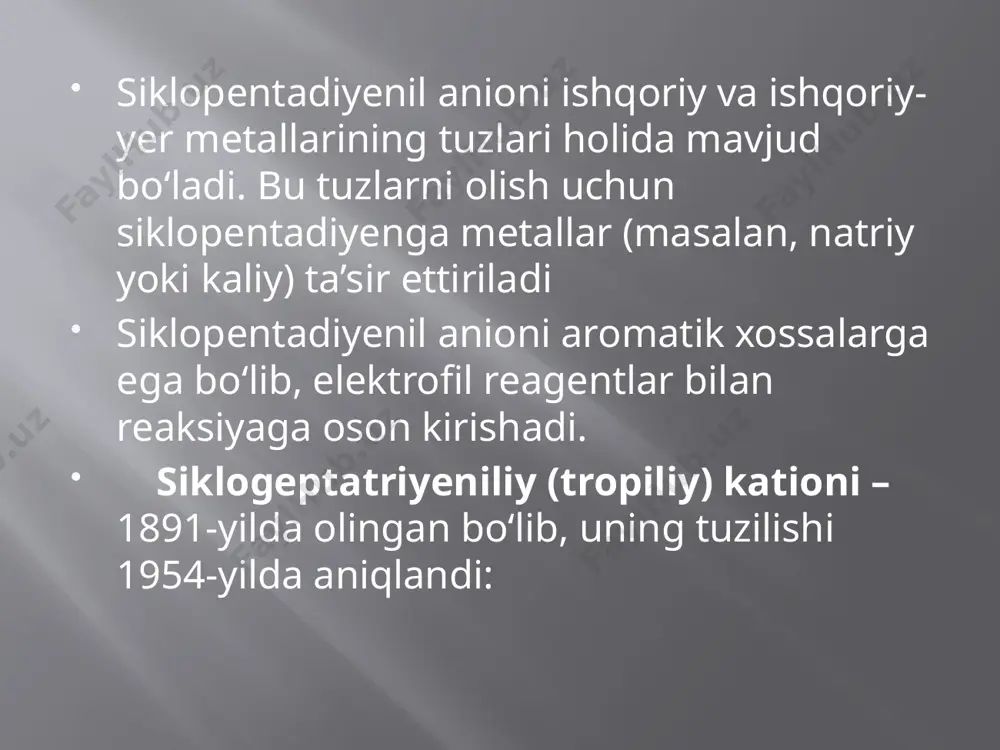benzol halqasi tutmagan aromatik sistemalar - Page 5