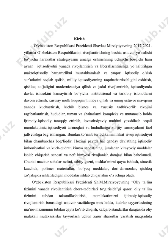 giya va tibbiyotda: kislotalik va asoslik darajasining (ph) saqlqnishi organizmlar uchun muhimdir. masalan, inson tanasida qon ph darajasi 7,35 - 7,45 oralig’ida bo’lishi kerak agar bu daraja buzilsa organizmda turli salbiy holatlar yuzaga keladi bularga vasosiy nazariy tushunchalar qilib ph, pka, le shateller prinsipi va hendersan helzbach tenglamasi kabi formulalar muhim o’rin tutadi kurs ishining hajmi: kurs ishi 33 betlik matndan iborat bo’lib, kirish, adabiyotlar tahlili, xulosa hamda foydalanilgan adabiyotlar ro’yxati qismlaridan iborat. kurs ishi moddalarning fizik kimyoviy formulalar va modellar yordamida yoritib berilgan. i bob. kislota va asosli nazaryalar haqida. i.1. kislota va asoslar haqida hozirgi zamon tushunchalari kimyoning rivojlanish tarixida kislota va asoslar haqidagi tasavvurlar mukammallashib, to ‘ ldirilib va oydinlashtirilib borildi. agar ilgari olimlar, asosan, suvdagi eritmalar bilan ishlagan bo‘lsalar, hozirgi vaqtda ko‘plab boshqa erituvchilardan foydalanmoqdalarki, ular bizning odatdagi tushunchalarimizni tubdan o ‘zgartirib yubordi. hozirgi vaqtda kislota va asoslarning o‘ziga xos xususiyatlari — kislota va asoslik xossalari …