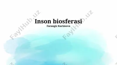 inson biosferasi — PPTX