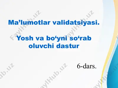 ma'lumotlar validatsiyasi — PPTX