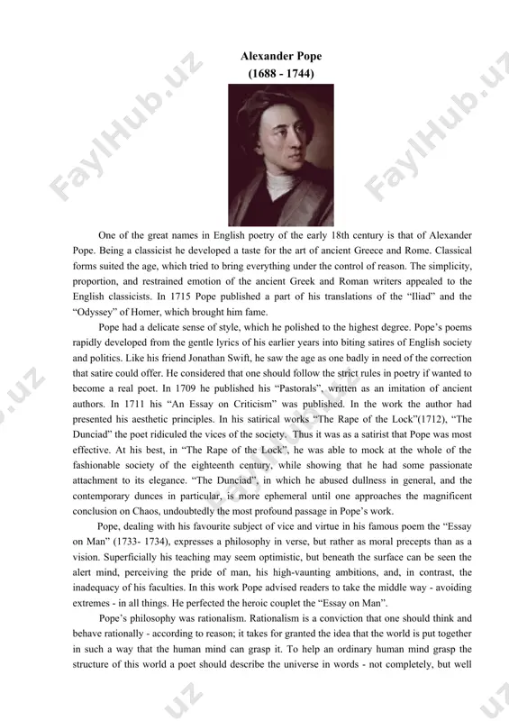 brinsley sheridan. eighteenth-century england is also often called the augustan age. the term comes from the name given to the reign of the roman emperor augustus. during his reign, which lasted from 27 b.c. to 14 a.d. latin literature reached its height with such great writers as virgil, horace, and ovid. english authors tried to imitate or recapture many of the philosophic and literary ideals of this period of roman history. like the ancient romans, they believed that life and literature should be guided by reason and common sense. they strove for balance and harmony in their writings. augustan literature is sometimes divided into two periods, each named for its most influential man of letters - the age of pope, and after 1750, the age of johnson. satire was one of the most common types of literature during the augustan age. the leading satirists of the period were jonathan swift …