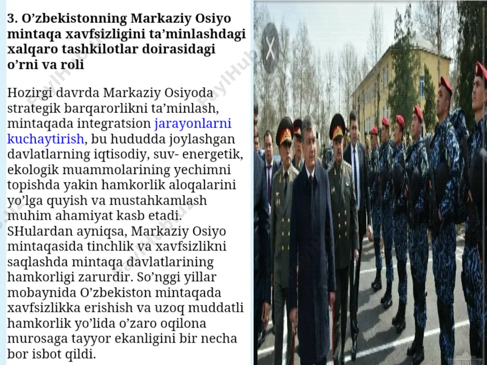 o'zbekistonning markaziy osiyo mintaqada xavfsizlikni ta'minlash - Page 2