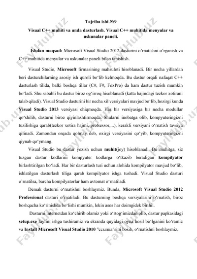 microsoft visual studio 2012 professional — DOCX