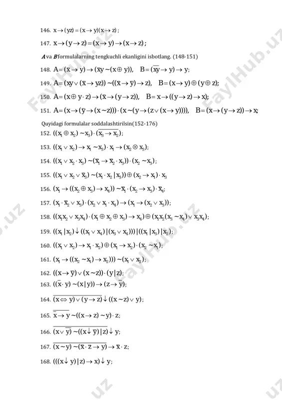 2 1 2 2( ~ ) ( )x x x x  ; 171. 1 2 1 2( ) ~ ( | )x x x x ; 172. 1 2 3 1 2 3 2 1 3(( ) ( )) ( ~ )x x x x x x x x x       173. 1 2 3 4 1 2 3 4( (( ~ ) )) ~ ( )x x x x x x x x     ; 174. 1 2 3 2 1 4 1 2 3( ) ( ) ~ ( ( ))x x x x x x x x x       ; 175. 1 2 3 4 1 2 3 4 3 4(( ) ( ) )x x x x x x x x x x        ; 176. …