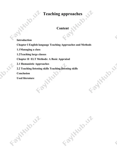 teaching approaches (kurs ishi) — DOCX