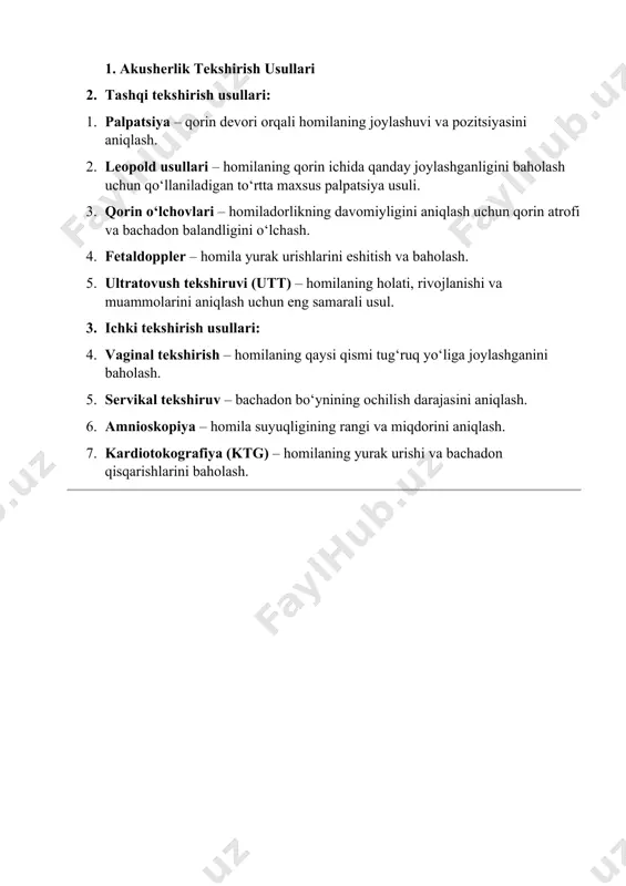 akusherlik tekshirish usullari, chanoqning ichki va tashqi o‘lchamlari - Page 4
