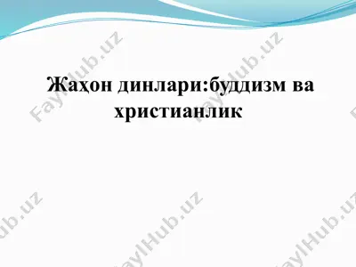 budizm va xristianlik — PPTX
