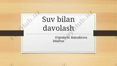 gidroterapiya - suvbilandavolash — PPTX