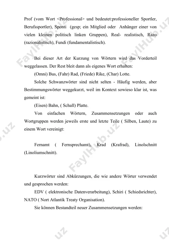 plötzlich verstanden hat ), weil sie unterschiedliches zusammenbringen; reaktionarrin, demokratur, formularifari, bilanzknecht, faustrechtstaat, kirschkernreaktor, akademlich stützwörter sich handeln, neuere bildungen sein, mit neuen suffixen , edv-elektronische datenverarbeitung, nato- nord athlantik treate organisation, lkw –lastkraftwagen, ukw- ultrakurzwelle. l i t e r a t u r v e r z e i c h n i s s 1. chernisheva i. i.фразеология современного немецкого языка. moskva. 1980 2. iskos.a. lenkova. a. deutsche lexikologie. l. 1970. 3. sepanova. m. d. chernisheva . l. i. leksikologie der deutschen gegenwartssprache.moskva. 1986. 4. fleischer w. worbildung der deutschen gegewartssprache. leipzig, 1976. 5. fleischer w.phrasologie der deutschen gegenwartensprache, leipzig 1982. 6. erdmann o. die bedeutung des wortes, leipzig 1982.